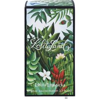 Lolita Lempicka Lolitaland Eau de Parfum 80ml box with lush green foliage and white flowers design.