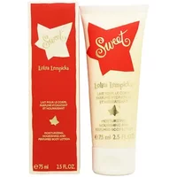 Cream-colored tube of Lolita Lempicka Sweet Body Lotion 75ml with red star design and matching red box.