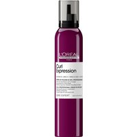 Purple L'Oréal Professionnel Curl Expression spray bottle with black cap and white label detailing 10 in 1 benefits.