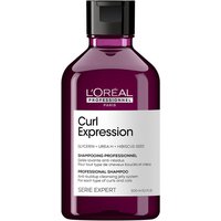 Purple bottle of L'Oréal Professionnel Curl Expression shampoo with black cap and white label.