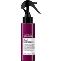 Purple L'Oréal Professionnel Curl Expression spray bottle with black trigger nozzle and white label.