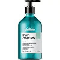 Teal pump bottle of L'Oréal Professionnel Serie Expert Scalp Advanced Anti-Oiliness Shampoo, 500ml.