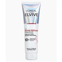 L'Oreal Elvive Bond Repair Conditioner 150ml in a white tube with holographic cap and red text detailing.