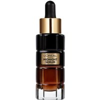 L'Oreal Paris Age Perfect Midnight Serum, 30ml, black and gold bottle with dropper, clear base.