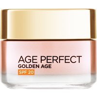 L'Oreal Paris Age Perfect Golden Age Day Cream 50ml in pink jar with gold lid, SPF 20 label.