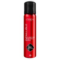 Red L'Oreal Paris Infallible 3-Second Setting Mist, 75ml, with black cap and 24H wear label.