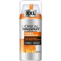 L'Oreal Men Expert Anti-Fatigue Moisturiser 100ml, silver bottle with orange accents and XXL label.