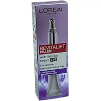 L'Oreal Paris Revitalift Filler Anti Wrinkle Eye Cream 15ml in a purple box with silver applicator tip.