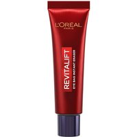 Red tube of L'Oreal Revitalift Eye Bag Eraser, 15ml, with silver cap and bold white text on front.