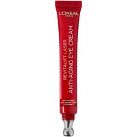 Red L'Oreal Paris Revitalift Laser Renew Anti-Ageing Eye Cream tube, 15ml, with silver applicator tip.