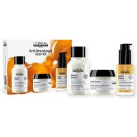 L'Oreal Professionnel Metal Detox Anti-breakage Mini Trio Kit with white bottles and black caps, in branded packaging.