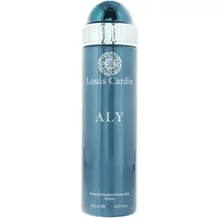 Louis Cardin Aly Femme blue deodorant body spray with silver cap and logo, 200ml.