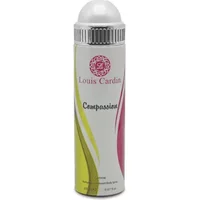 Louis Cardin Compassion deodorant spray 200ml, white can with green and pink swirls, silver cap.
