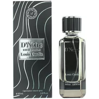 Louis Cardin D'Noire Eau De Parfum 85ml, sleek black bottle with silver accents, matching black and silver box.