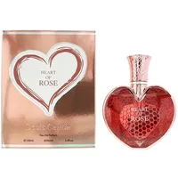 Heart-shaped pink Louis Cardin Heart Of Rose Eau De Parfum bottle with matching box, 100ml.