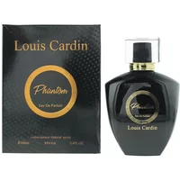 Black Louis Cardin Phantom Eau De Parfum 100ml bottle with gold accents and matching black box with gold lettering.