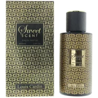 Louis Cardin Sweet Scent Eau De Parfum 100ml, gold patterned bottle and box with black cap and label.