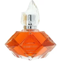 Louis Cardin Transparent Eau De Parfum 100ml in a diamond-shaped orange bottle with a clear, faceted cap.