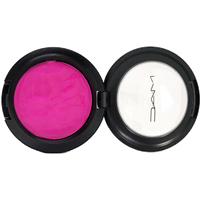 MAC Cream Colour Base in Madly Magenta, vibrant pink shade in round black compact with transparent lid.