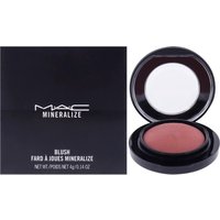MAC Mineralize Blush in "Like Me, Love Me," peachy-pink shade, 3.5g, in black compact with clear lid.