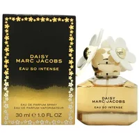 Marc Jacobs Daisy Eau So Intense Parfum 30ml, gold bottle with white flower cap, black box with gold daisy accents.