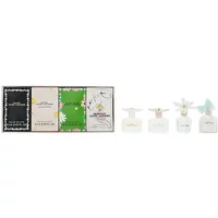 Marc Jacobs Mini Set with three small perfume bottles, floral caps, and colorful packaging.