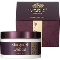Purple and white Margaret Dabbs London Foot Hygiene Cream 100ml jar with matching box.