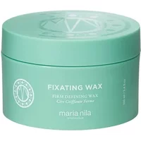 Teal Maria Nila Fixating Wax jar with white text and logo, 100ml size, firm defining hair wax.