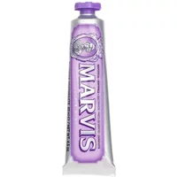 Marvis Jasmin Mint Toothpaste 85ml in a silver tube with purple cap and ornate logo design.