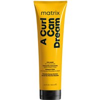 Yellow tube of Matrix A Curl Can Dream Hydrating Rich Mask, black text, 250ml.