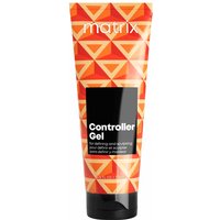 Matrix Controller Gel, 200ml tube with orange geometric pattern and black label for defining and sculpting hair.