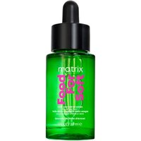 Green bottle of Matrix Food For Soft Multi-Use Hair Oil 30ml with black dropper cap and pink text.