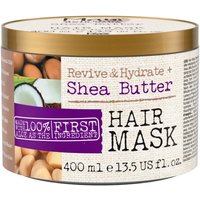 Maui Moisture Shea Butter Hair Mask 400 ml jar with brown lid and coconut imagery on label.