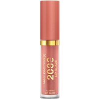 Max Factor 2000 Calorie Lip Glaze in Pink Fizz, 4.4 ml, with a gold band and a pink cap.