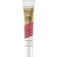 Max Factor Miracle Pure Cream Blush 05 Delicate Pink in a gold and pink tube with white cap.