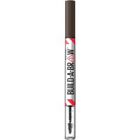 Maybelline Build-a-Brow Pen 260 Deep Brown, sleek design with brown cap and clear section showing brush tip.