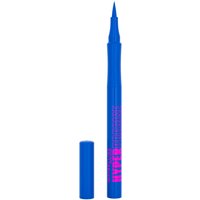 Maybelline Hyper Precise Liquid Eyeliner in vibrant blue with a fine tip and matching cap.