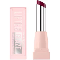 Maybelline Lifter Glaze Oil Balm in Acai Glaze, pink tube with dark berry balm and silver twist-up mechanism.