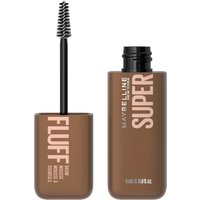 Maybelline Superfluff Brow Mousse, 255 Soft Brown, 5 ml, rectangular brown tube with spoolie brush applicator.