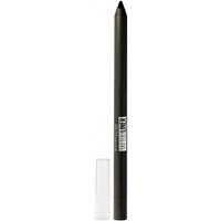 Maybelline Tattoo Liner Gel Pencil in black, sleek design with clear cap, labeled "900 Deep Onyx," 1.3g size.