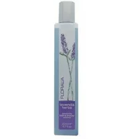 Mayfair Floralia Lavenda Herba Bath & Shower Essence 200ml, tall white bottle with lavender flower illustration.