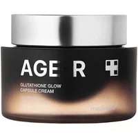 Black and silver Medicube AGE-R Glutathione Glow Cream jar with white text and metallic lid, 50 ml.