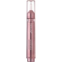 Pink cylindrical serum bottle with clear cap, labeled "Medicube Collagen Glow Booster Milk Serum 15 ml."