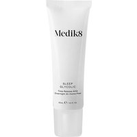White tube of Medik8 Sleep Glycolic Overnight Peel, 30ml, with black text and clear cap.