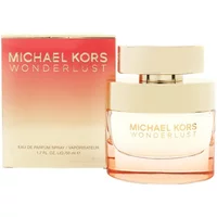 Michael Kors Wonderlust Eau De Parfum 50ml, gradient pink bottle with gold cap, matching box in pink and gold.