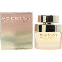 Michael Kors Wonderlust Eau De Voyage 50ml perfume with gold cap and gradient pink box.