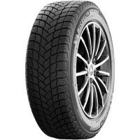Michelin X-Ice Snow tire, 225/50 R17, black tread, Nordic Compound, rim protection ridge, mounted on a silver alloy wheel.
