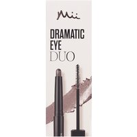 Mii Cosmetics Dramatic Eye Duo 11ml in Rose Gold, featuring a sleek eyeliner and volumizing mascara wand.