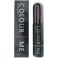 Milton Lloyd Colour Me Homme Black Eau De Parfum 50ml, sleek black bottle with matching black box.