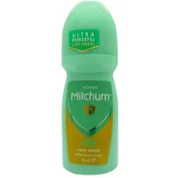 Mitchum Roll-On Pure Fresh Deodorant 100ml, green bottle with gold label and green cap.